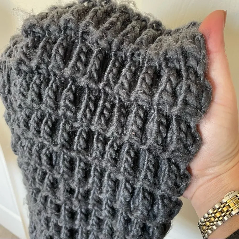 Charcoal Warm and Soft Crocheted Infinity Scarf
